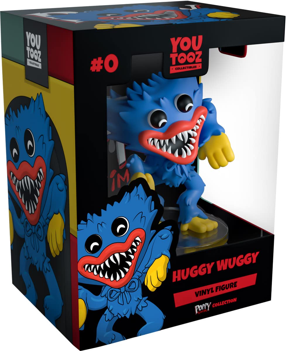You Tooz Huggy Wuggy YouTooz Figure, 4.4'' Vinyl Toys from Poppy Playtime Collection, Collectible Huggy Wuggy Vinyl Figure, Black, blue, green