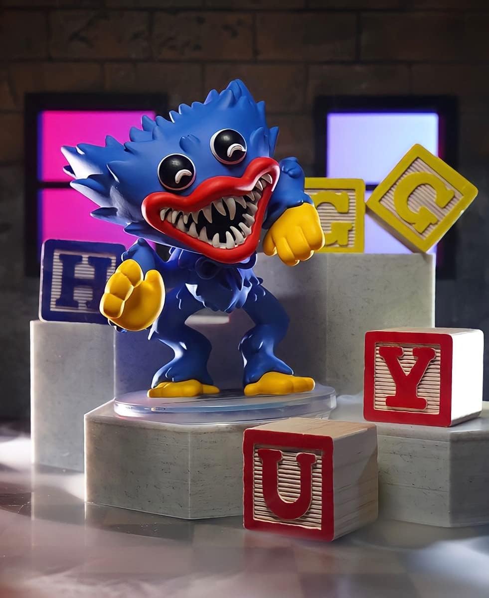 You Tooz Huggy Wuggy YouTooz Figure, 4.4'' Vinyl Toys from Poppy Playtime Collection, Collectible Huggy Wuggy Vinyl Figure, Black, blue, green