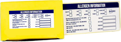 Avery Allergen Labels 98x40mm, 300 pcs roll Labels, Blue and White, Food Labels, ALL9840
