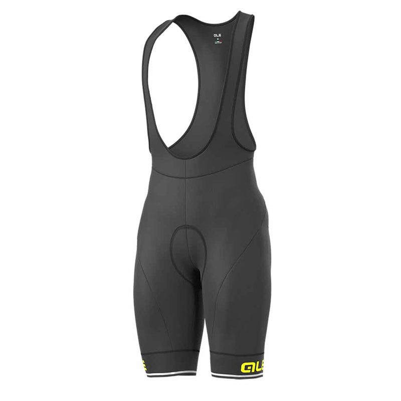 Alé Cycling Mélange uni pour l'hiver Short à Bretelles, Noir/Jaune, XS Homme