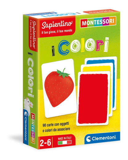 Clementoni 16333 Carte Colori-Montessori 2 Years (Italian Version), Educational Game-Made in Italy, multi-coloured