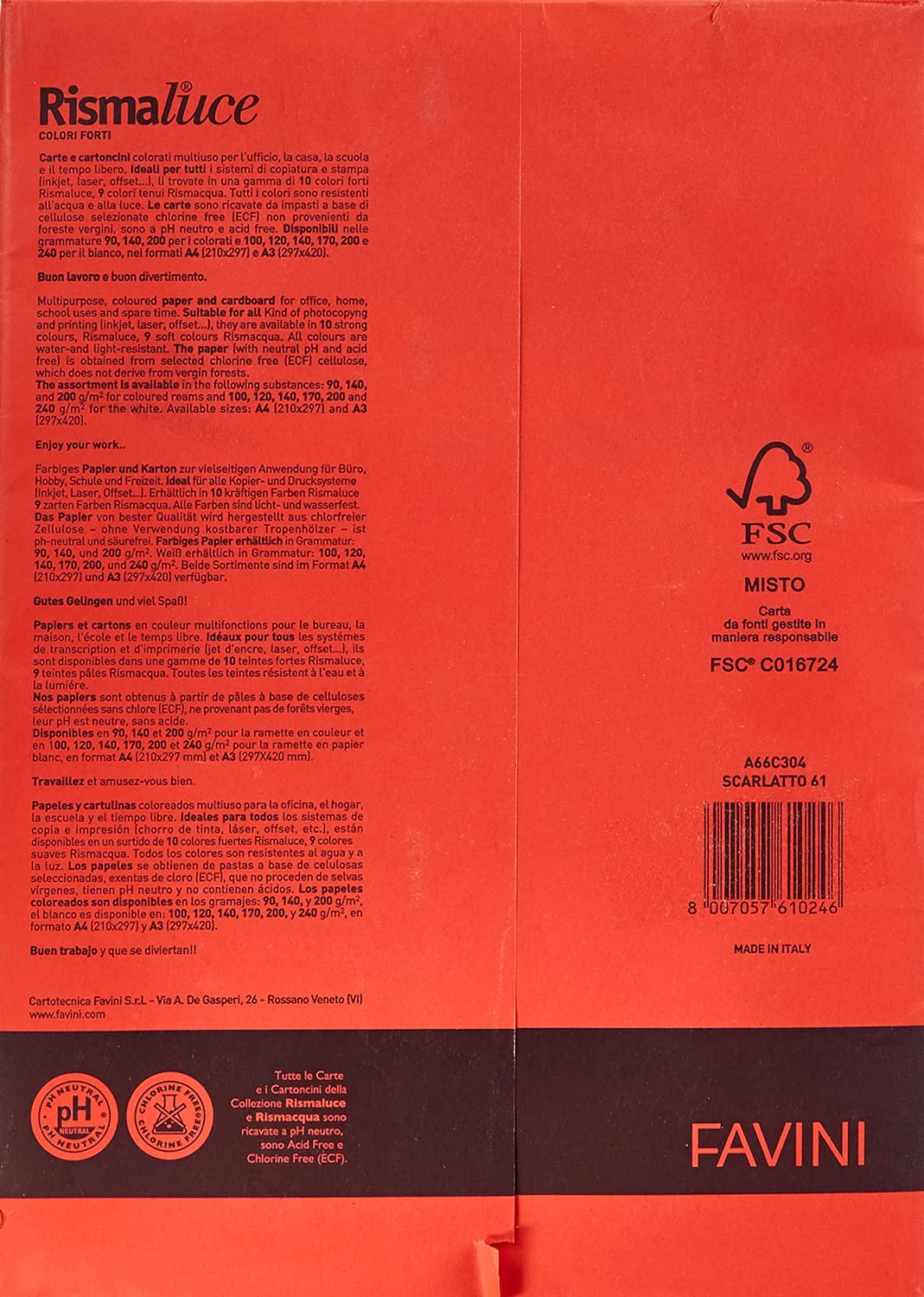 FAVINI A66 °C304 Paper Inkjet red