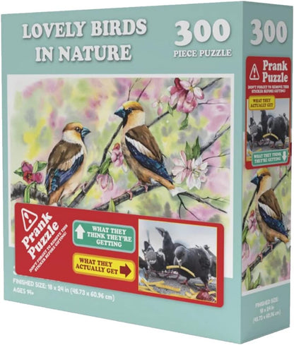 Wilder Games Lovely Birds Prank Puzzle - 300 Piece Jigsaw Puzzle for Adults