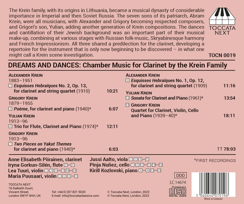 Dreams and Dances: Chamber Music for Clarinet By the Krein Family