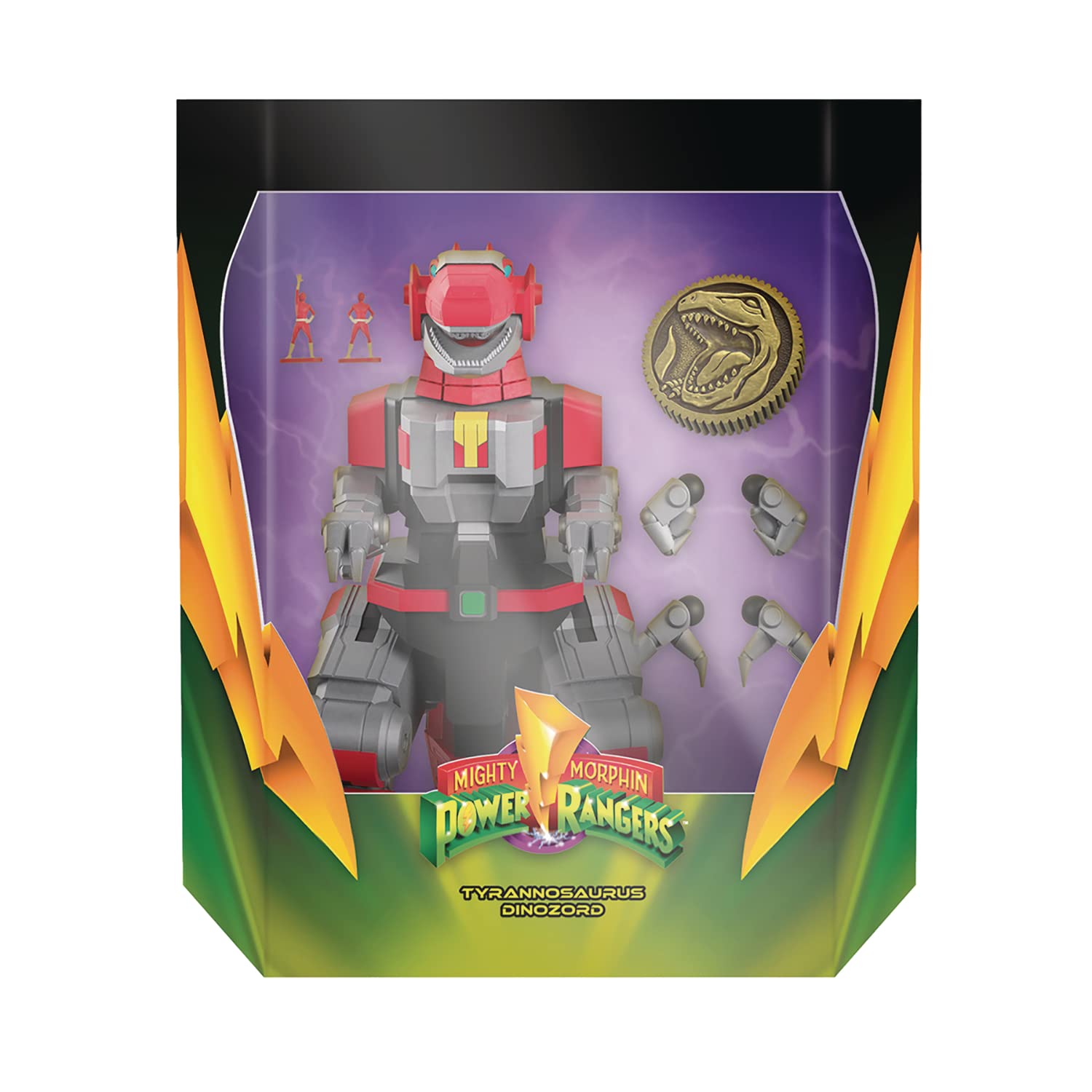 SUPER7 Mighty Morphin Power Rangers figurine Ultimates Tyrannosaurus Dinozord 20 cm
