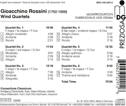 Gioacchino Rossini: Wind Quartets
