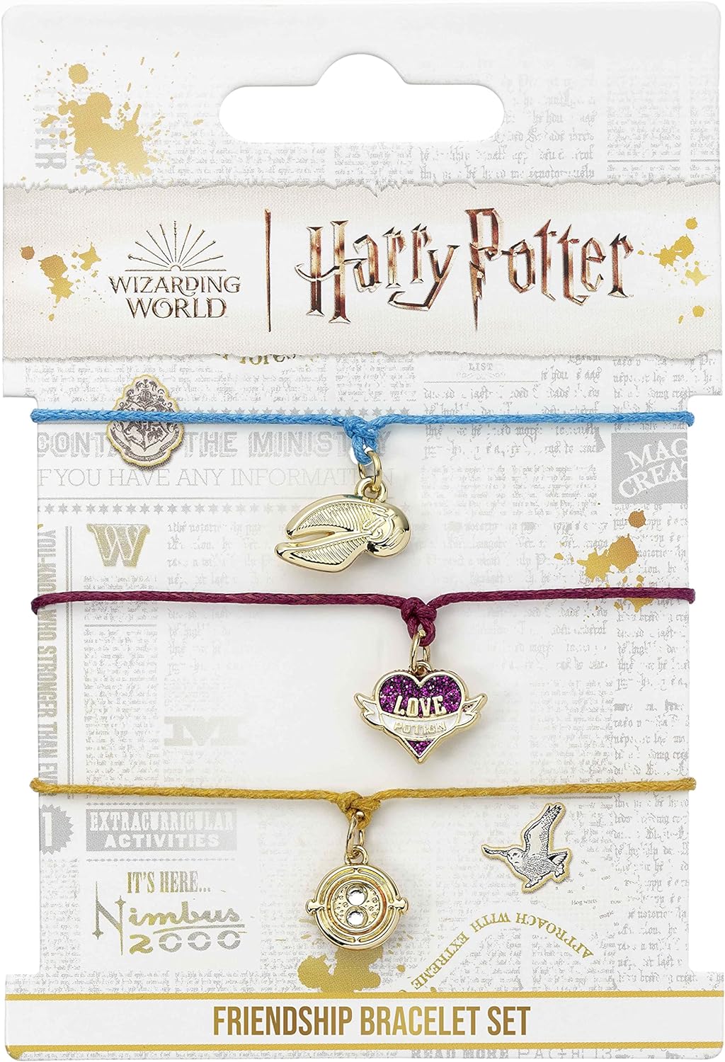 The Carat Shop Harry Potter Offizielles Freundschaftsarmband-Set Goldener Schnatz, Liebestrank und Zeitumkehrer