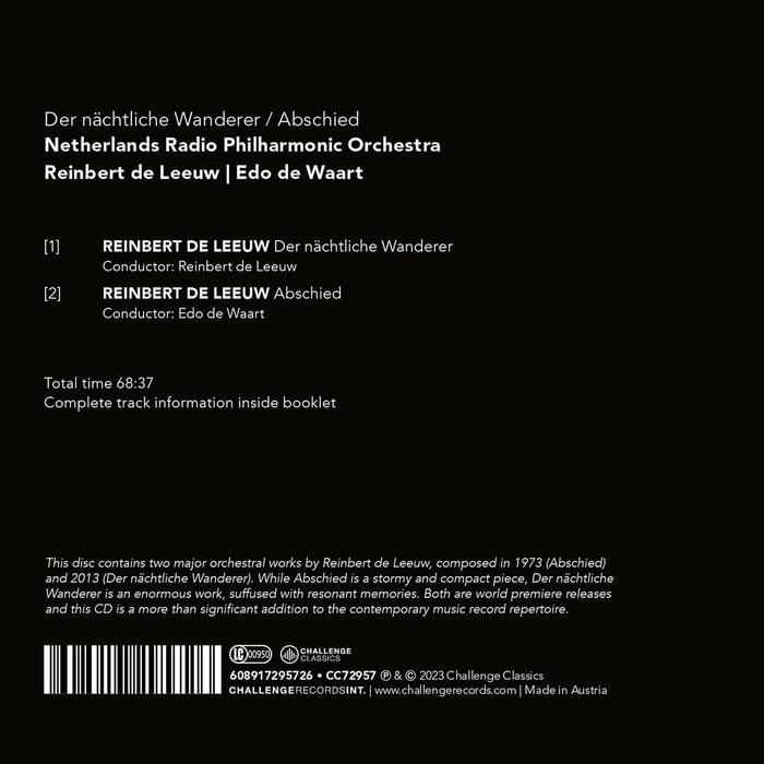 Reinbert De Leeuw: Der Nächtliche Wanderer/Abschied