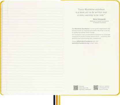 Moleskine x K-Way Notebook, Custom Edition Ruled Layout and Hard Cover Journal, Size Large 13x21 cm, Colour Yellow