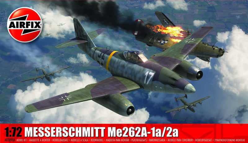 Airfix Model Set, A03090A Messerschmitt Me262A-1a/2a Kit de construcción de Modelos, Kits de avión Modelo de plástico para Adultos y niños Mayores de 8 años, el Juego Incluye bebederos