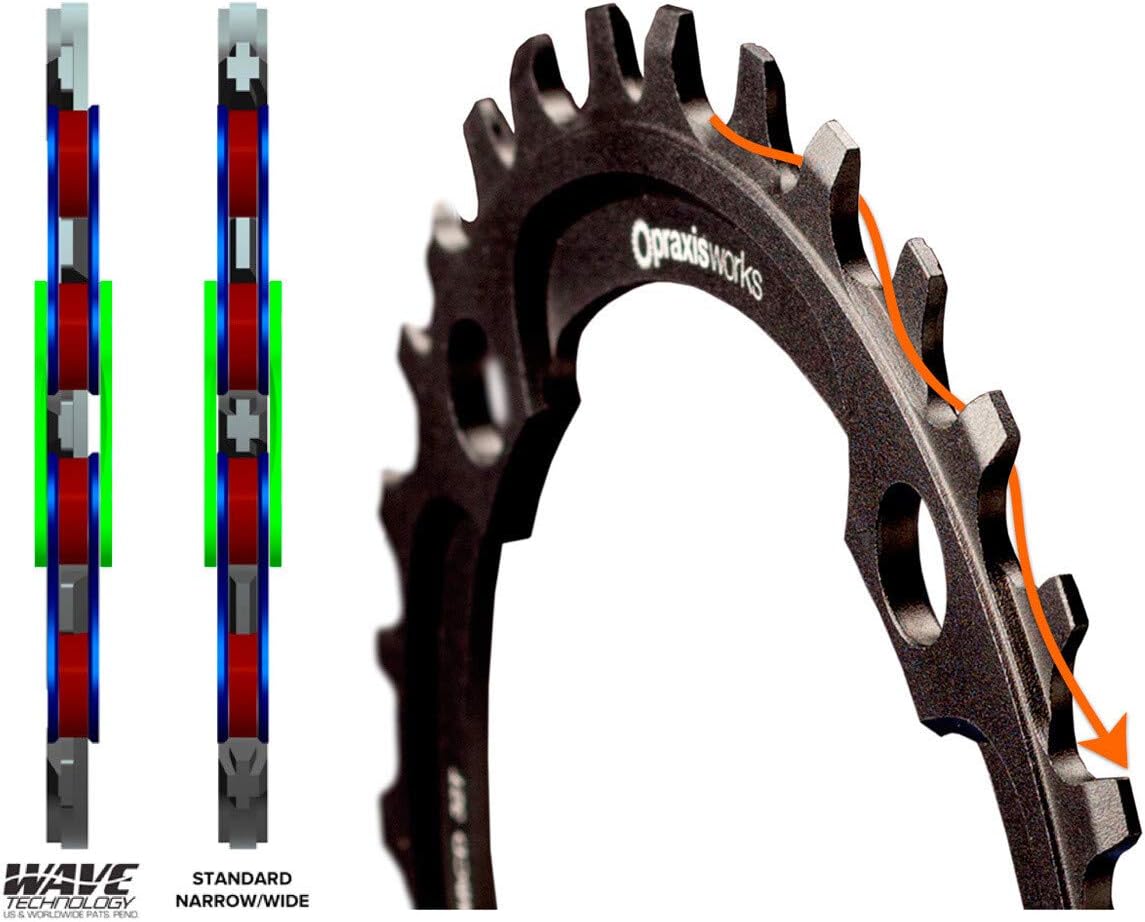 Praxis Black Mountain Plate 34T Direct Mount-B Wave, Adults Unisex, Standard