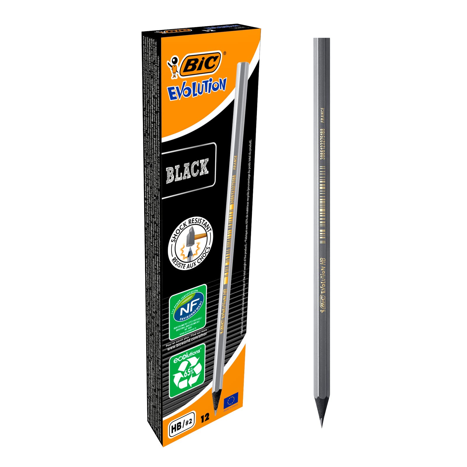 BIC Evolution Black HB Pencils - Box of 12 unique