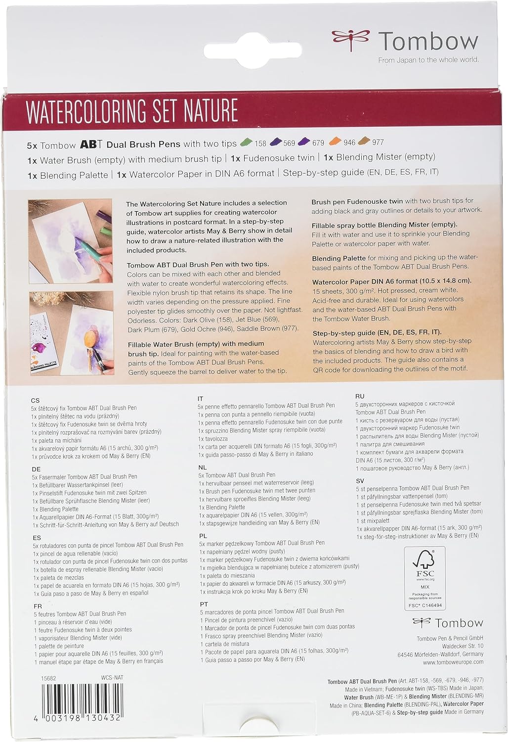 Tombow Watercolouring Set - Nature Multicolor,WCS-NAT