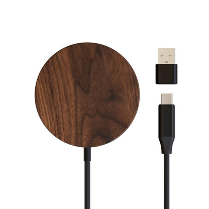 Woodcessories - Magnetic wooden charger compatible with all iPhone 12 models | Wooden wireless charger with all compatible devices