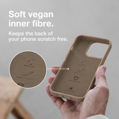 Woodcessories - Eco-friendly Case Compatible with iPhone 13 Mini - Biodegradable, Made of Plants (Beige) Taupe