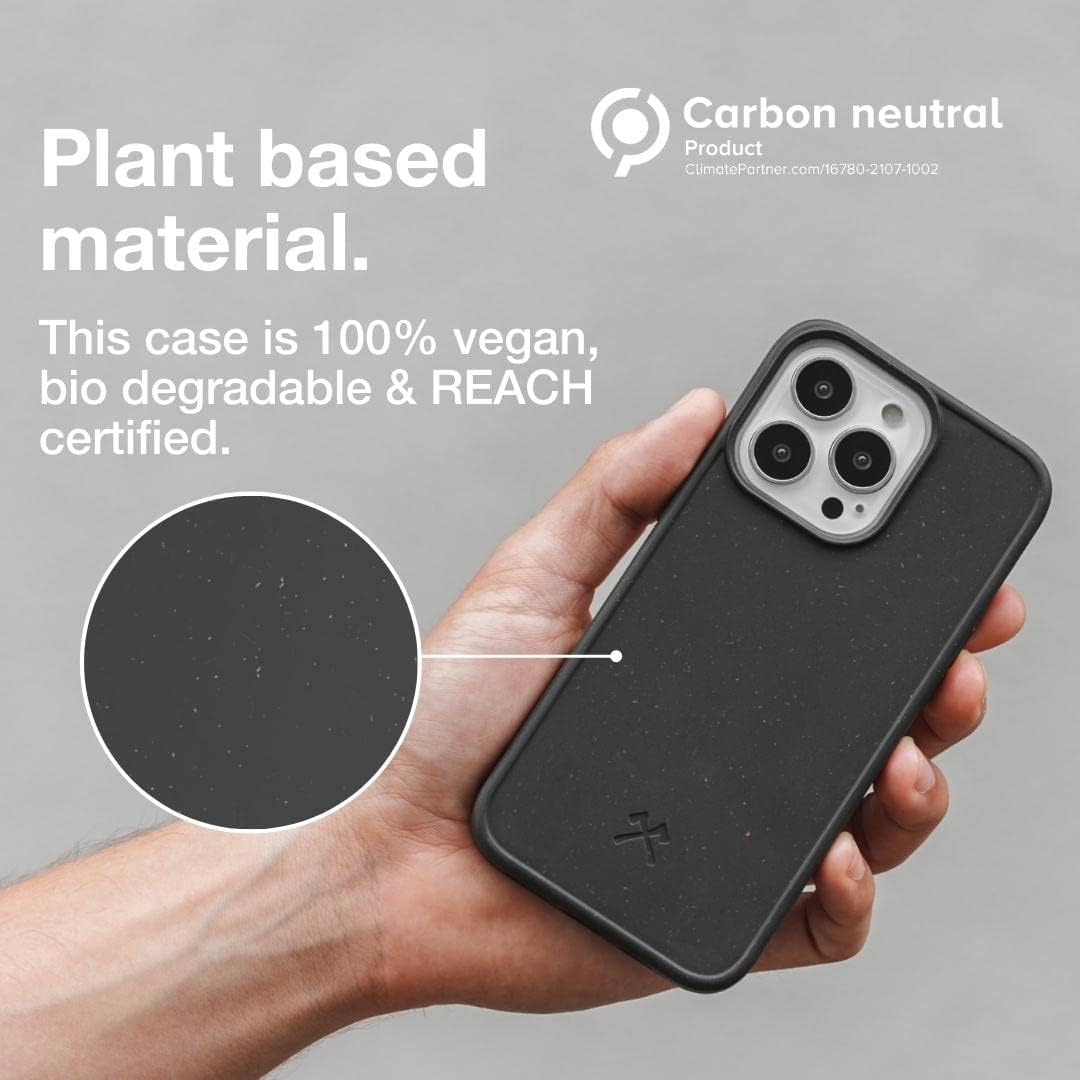 Woodcessories - Mobile phone case compatible with iPhone 13 Pro case black - sustainable from plants