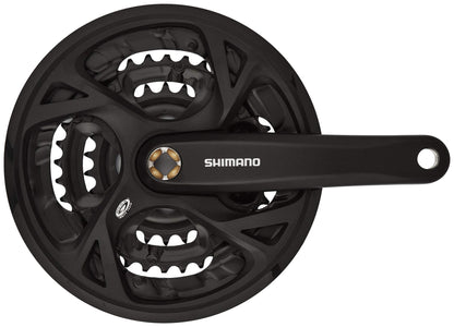 Shimano FC-M371 chainset with chainguard, square taper, 48 / 36 / 26T, 170 mm, black