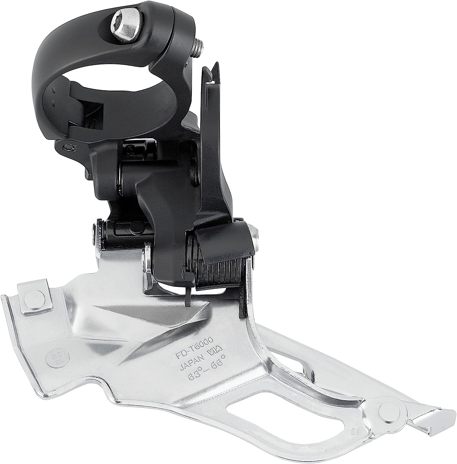 Shimano Deore T6000-H triple front derailleur, conventional swing, dual pull, 63-66