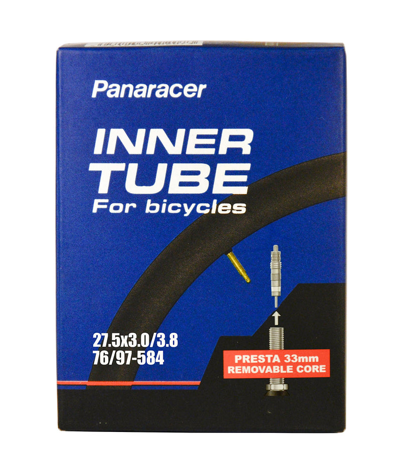 Panaracer Removable Core Bicycle Tubes, 33 mm Presta Valve, single or two pack 27.5x3.0/3.8 33mm stem - Presta valve 1 Pack