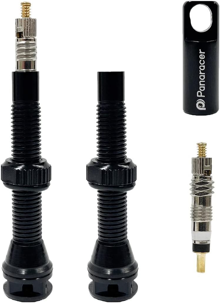 Panaracer TLV-44-B Tubeless Valve for Presta Style 1.7 inches (44 mm), 2.4 inches (60 mm), 3.1 inches (80 mm), Tubeless Rims, Presta Style 1.7 inches (44 mm), Black black (black 19-3911tcx) 仏式44mm