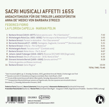 Sacri musicali affetti - Andachtsmusik für die Tiroler Landesfürstin Anna de' Medici