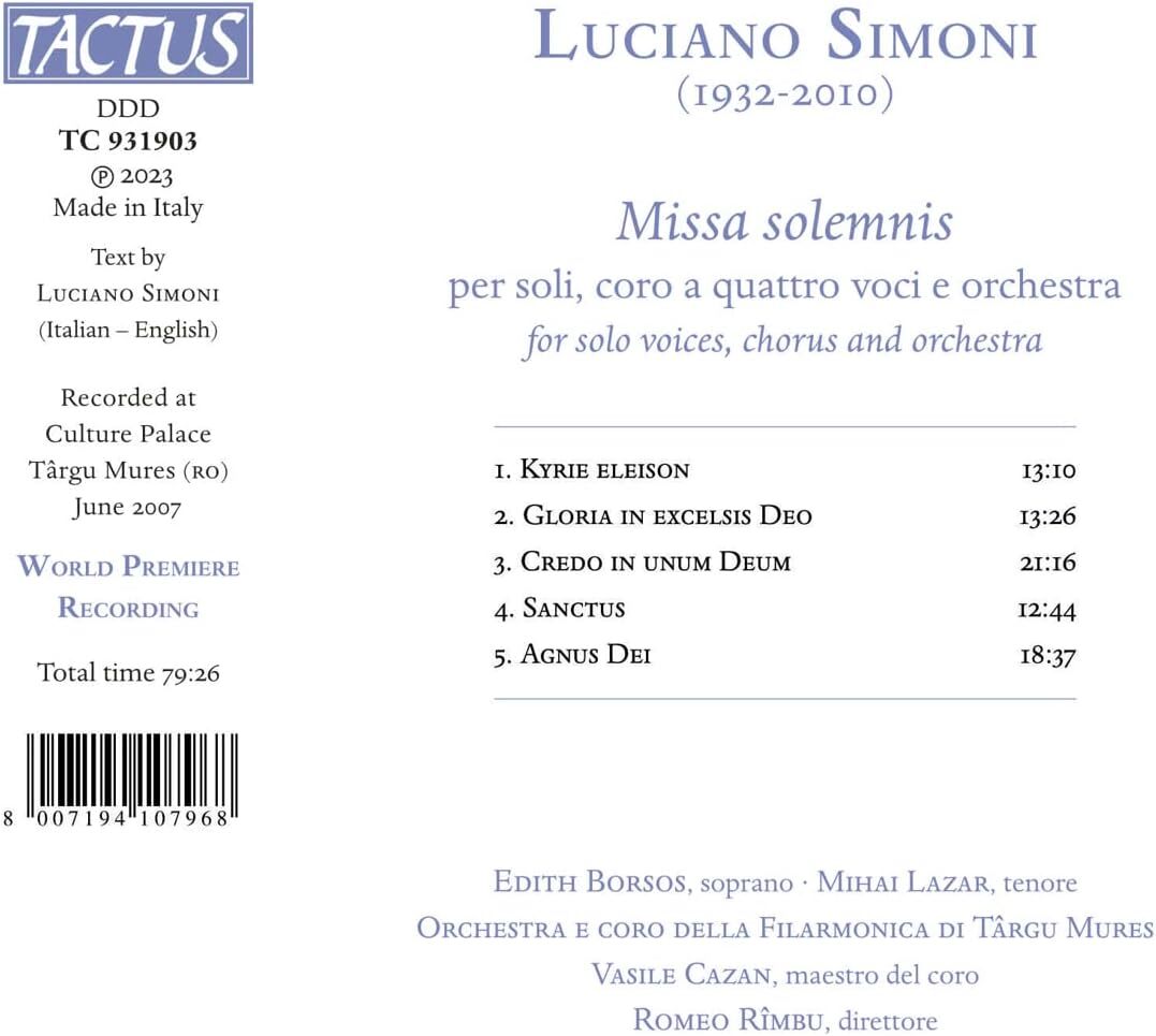 Luciano Simoni: Missa Solemnis