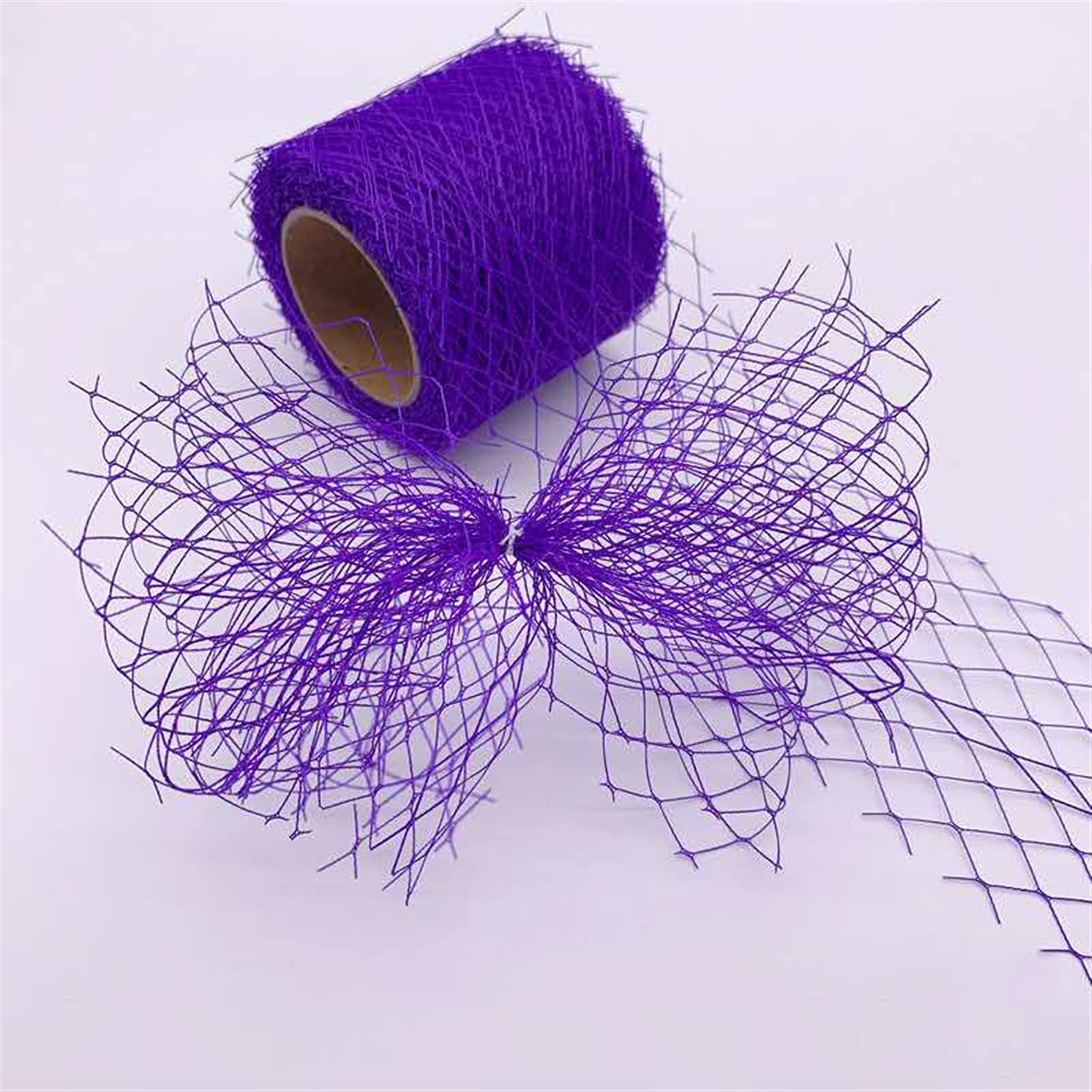 XAOLIUN Tulle Roll Shiny Crystal Golden Grid Gauze Organza Ribbon 6cm DIY Hairbow Brooch Accessories Handmade Tape (Color : Purple, Size : 1pc) 1pc Golden,Purple