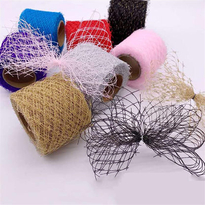 XAOLIUN Tulle Roll Shiny Crystal Golden Grid Gauze Organza Ribbon 6cm DIY Hairbow Brooch Accessories Handmade Tape (Color : Purple, Size : 1pc) 1pc Golden,Purple