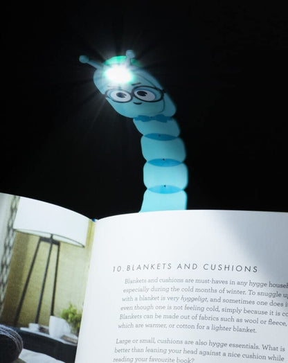 Mondikaarten - Flexilight Leeslamp Bookworm Aqua