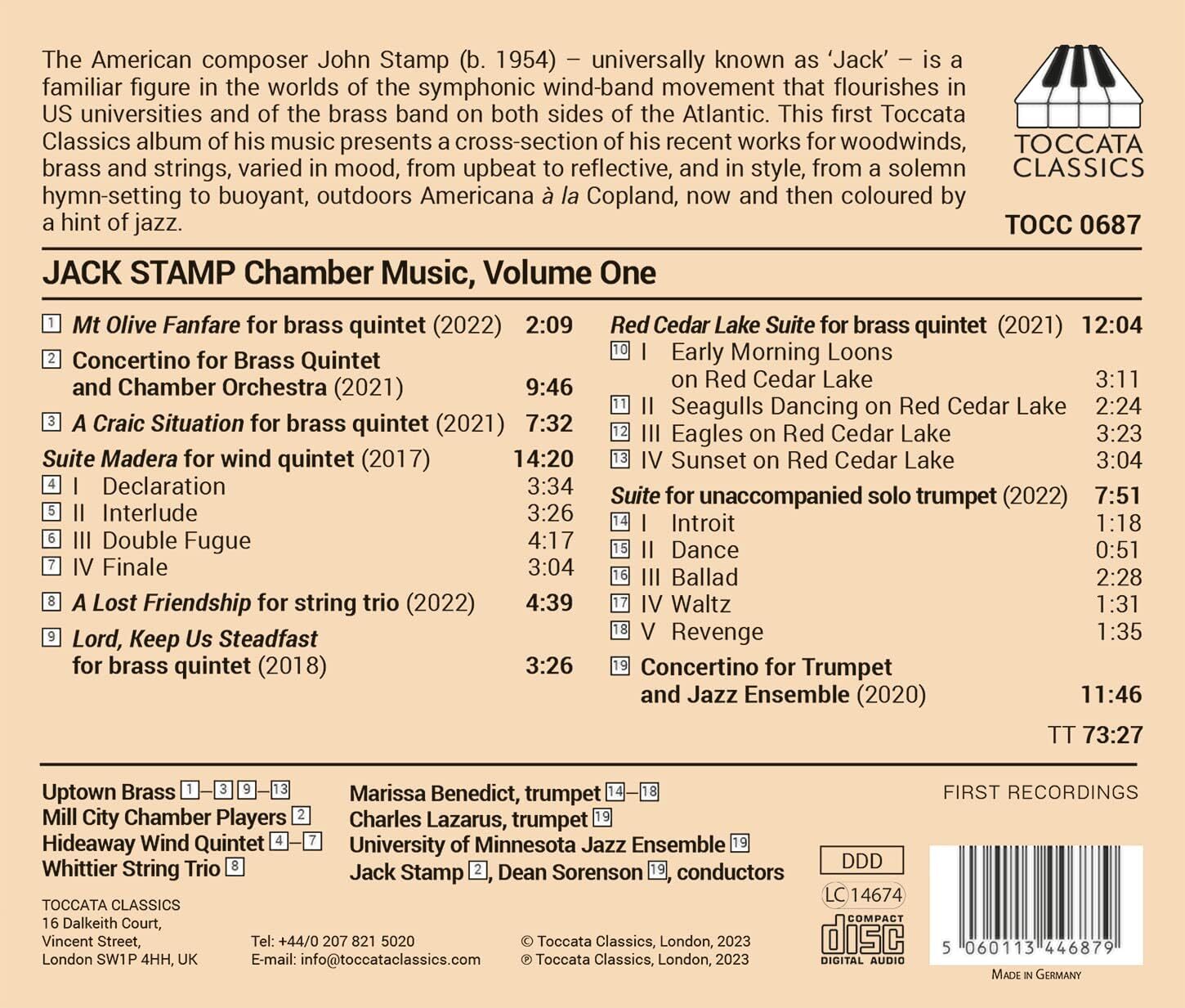 Jack Stamp: Chamber Music: Music for Wind and Strings - Volume 1