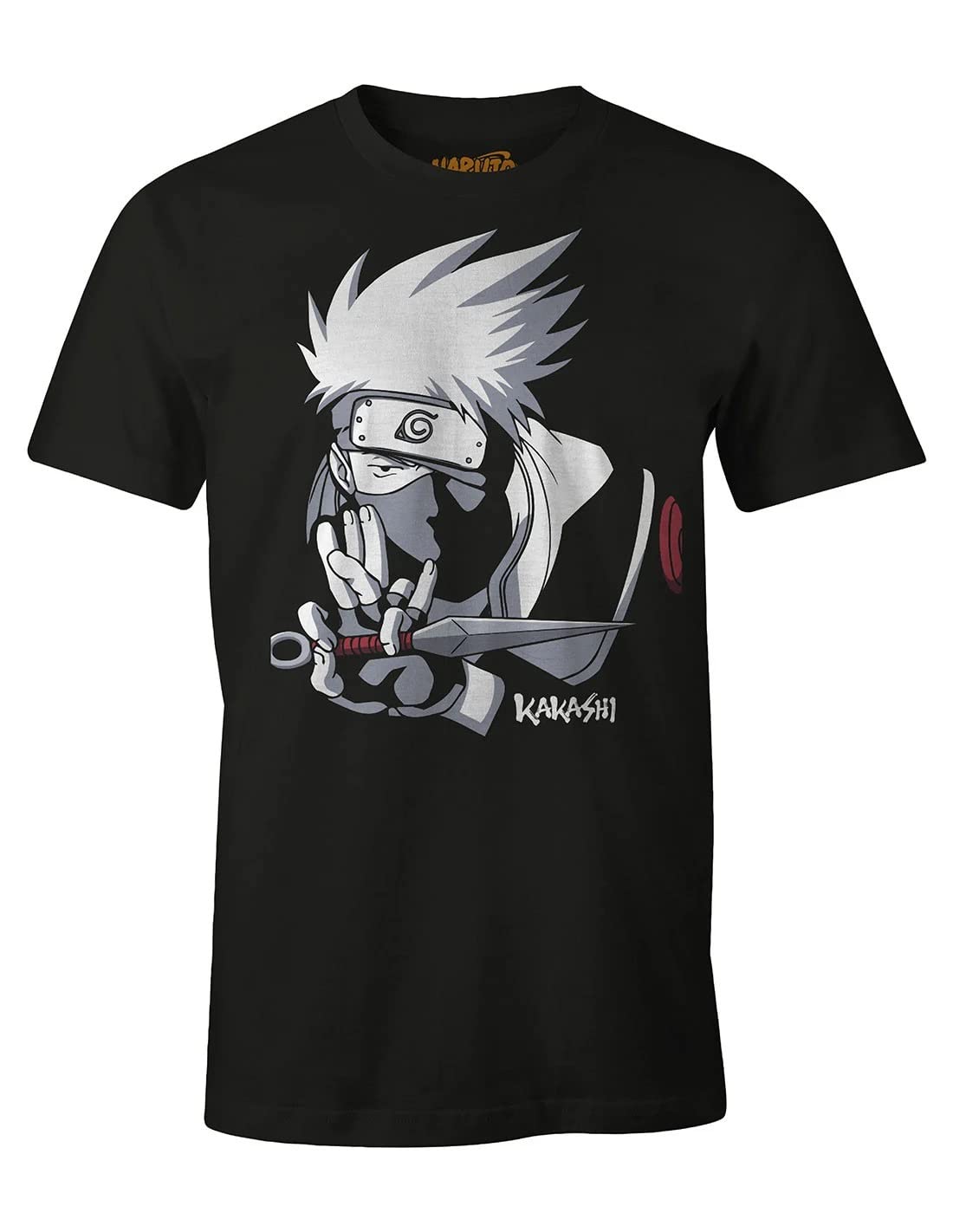 Naruto Men's t-Shirt Kakashi Hatake Cotton Black L Black