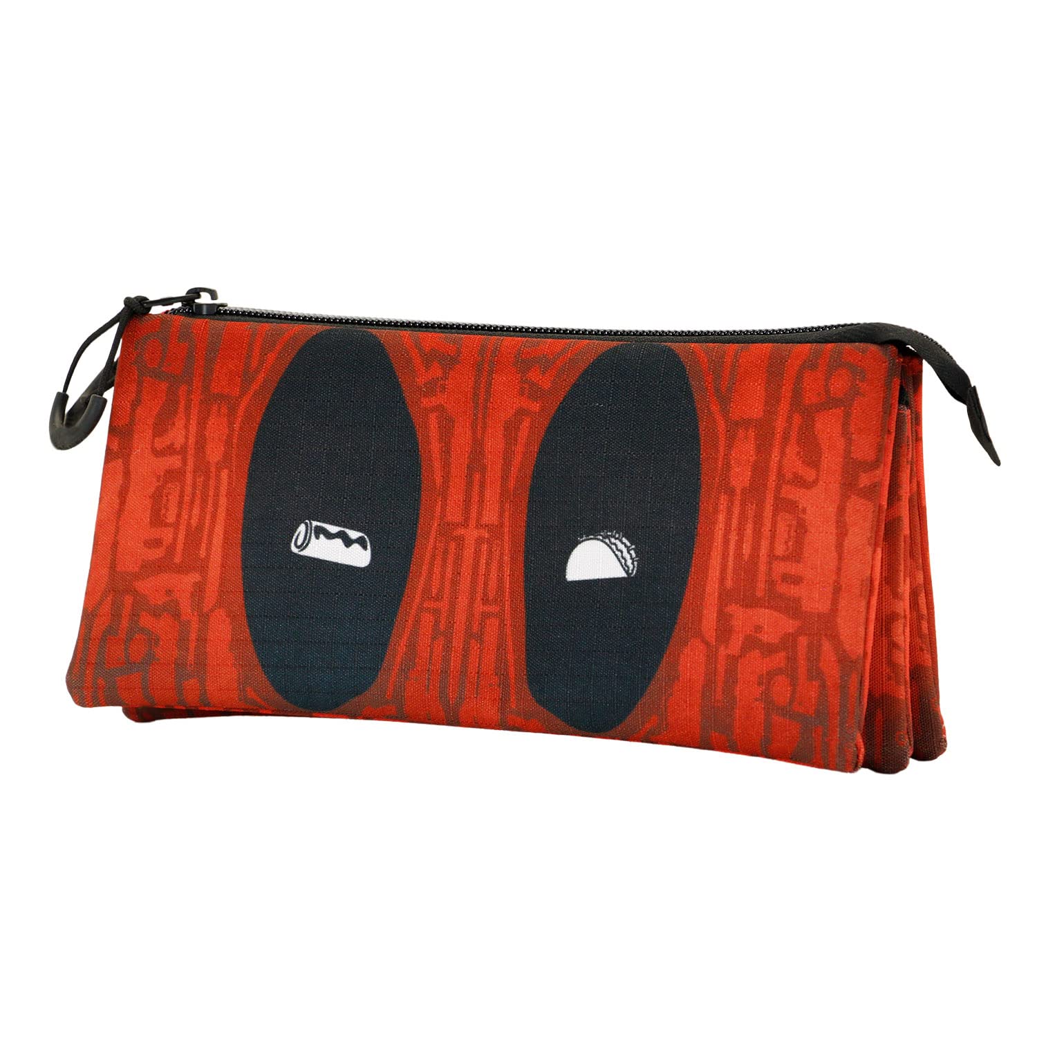 Deadpool Weapons-ECO Triple Pencil Case, Red, 23 x 11 cm