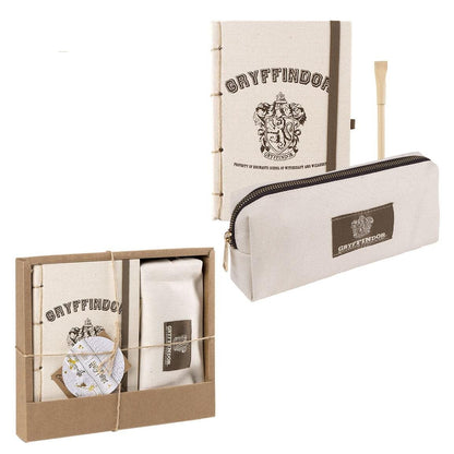 CERDÁ LIFE'S LITTLE MOMENTS - Set of Papeleria SostenibleGryffindor  Incluye Cuaderno A5-21 x 13 cm - con Encuadernación Japonesa, Estuche de Lona de Algodón y Boligrafo