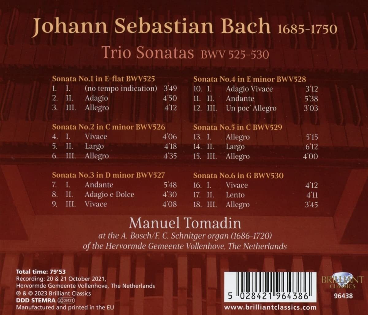 J.S. Bach: Trio Sonatas, BWV525-530