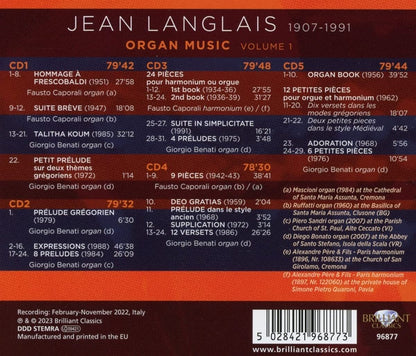 Jean Langlais: Organ Music - Volume 1