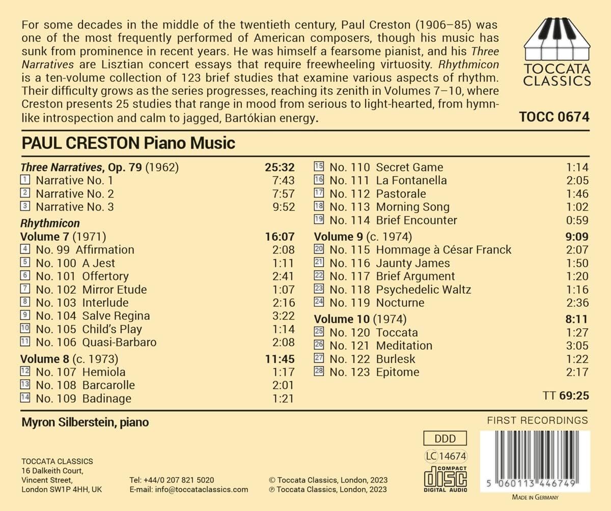 Paul Creston: Piano Music