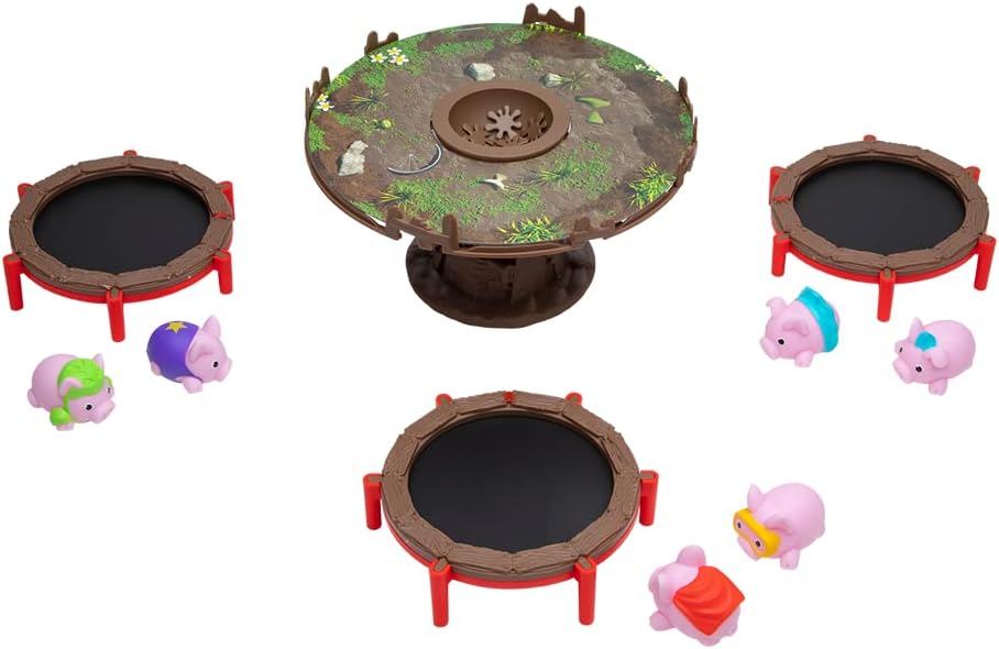 PlayMonster Pigs on Trampolines, Pink, Green