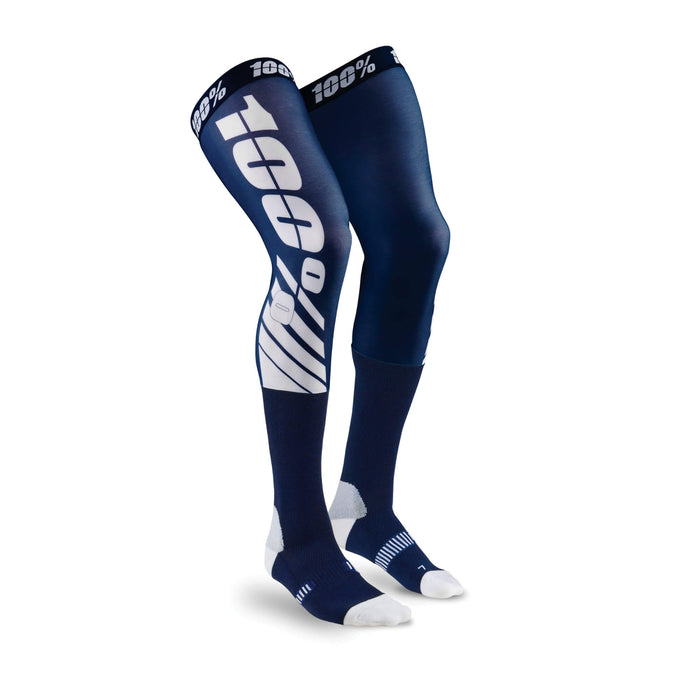 100% REV MX Knee Brace Socks Flash Navy L/XL