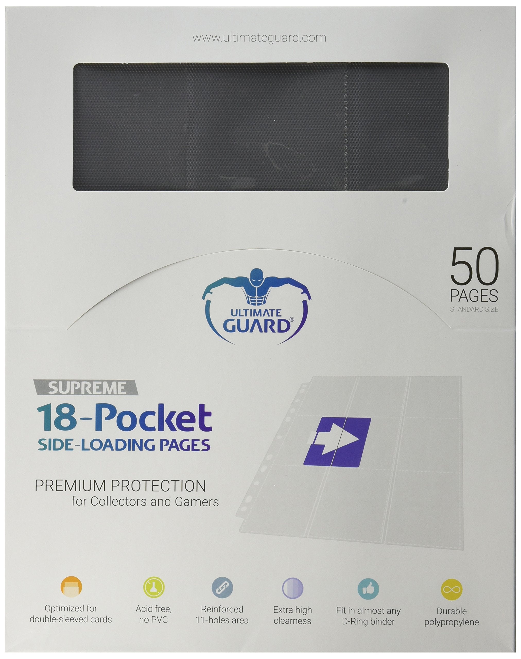 Ultimate Guard UGD010490 18-Pocket Side-Loading Supreme Pages Card Game-Grey