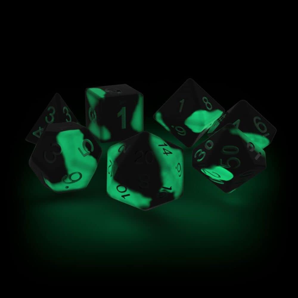 Oakie Doakie Dice RPG-Set Glow/Dark Biohazard