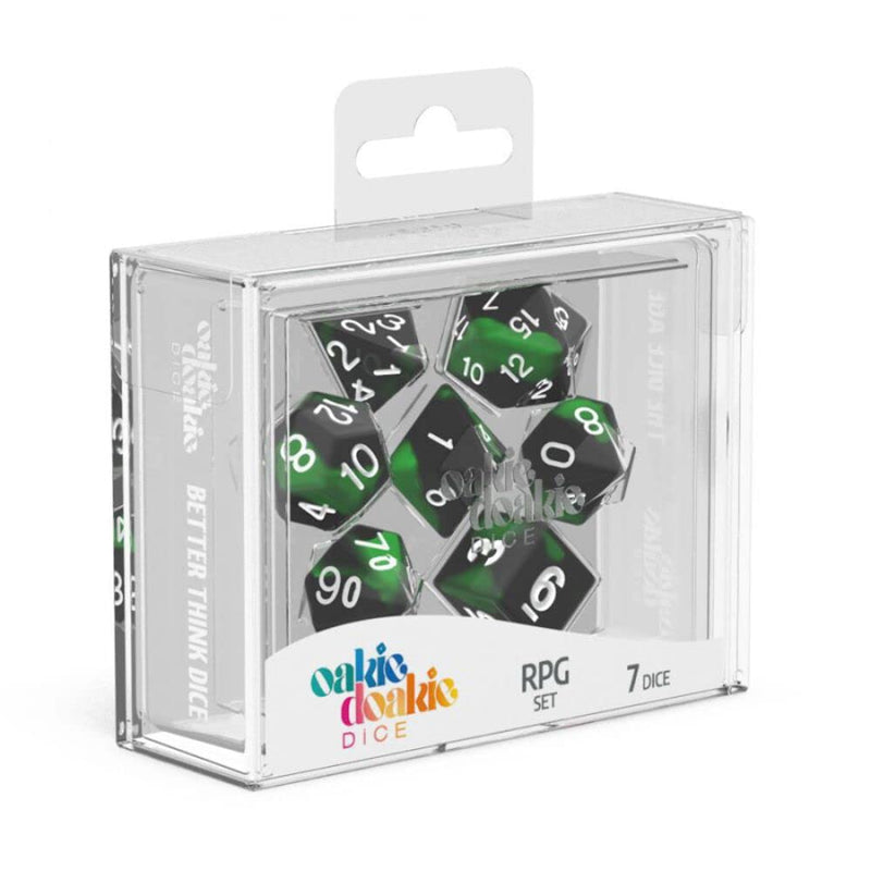 Oakie Doakie Dice RPG-Set Glow/Dark Biohazard