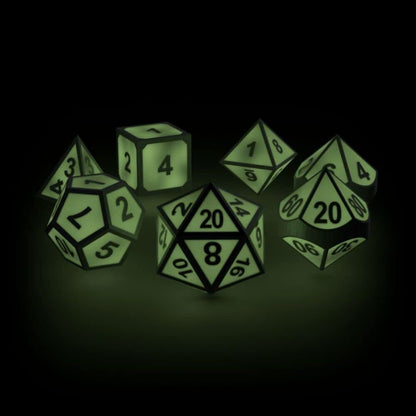 Oakie Doakie Dice RPG-Set Metal Glow/Dark Druids Blaze