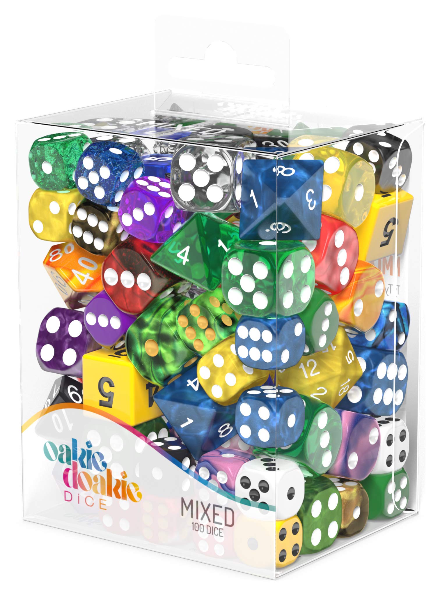 Oakie Doakie Dice Mixed Gemidice D6 12/16mm, RPG Set (100)