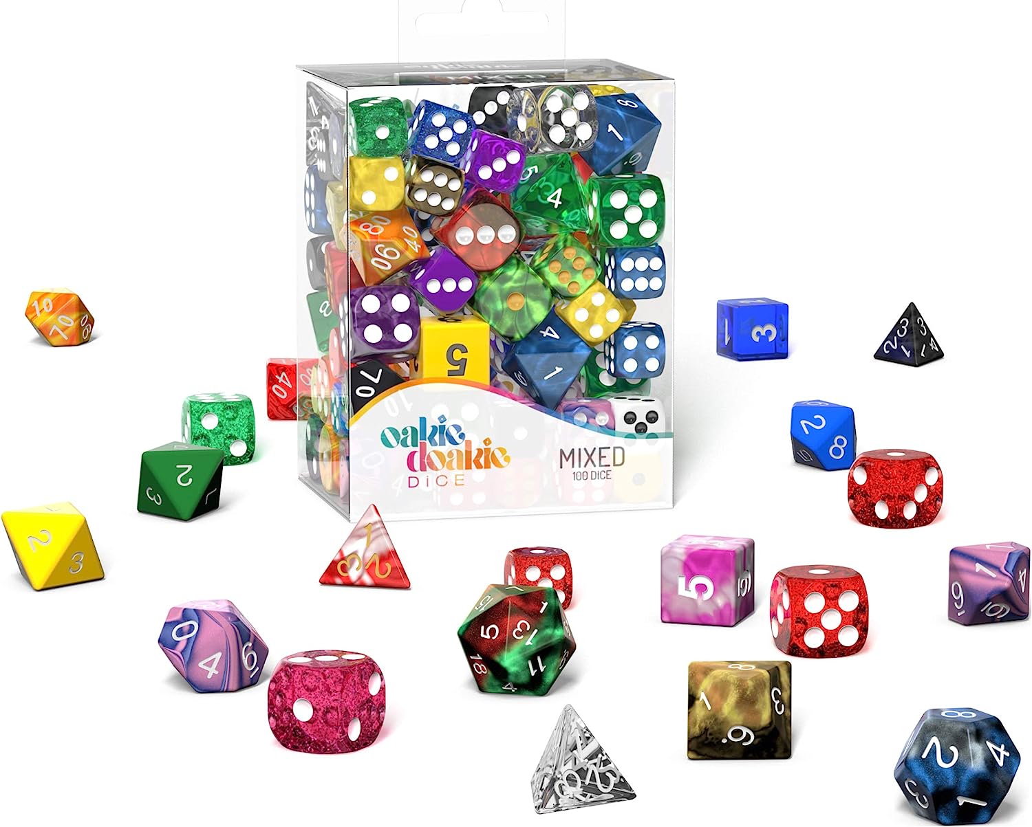 Oakie Doakie Dice Mixed Gemidice D6 12/16mm, RPG Set (100)