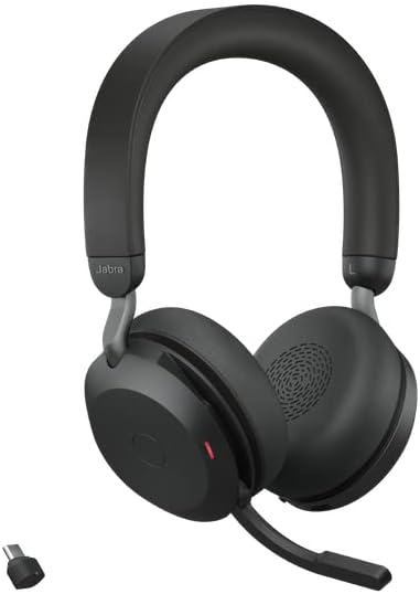 Jabra Evolve2 75 - Headset - On-Ear - Bluetooth - Wireless - Active Noise Cancelling - Usb-C - Noise Isolating - Black -