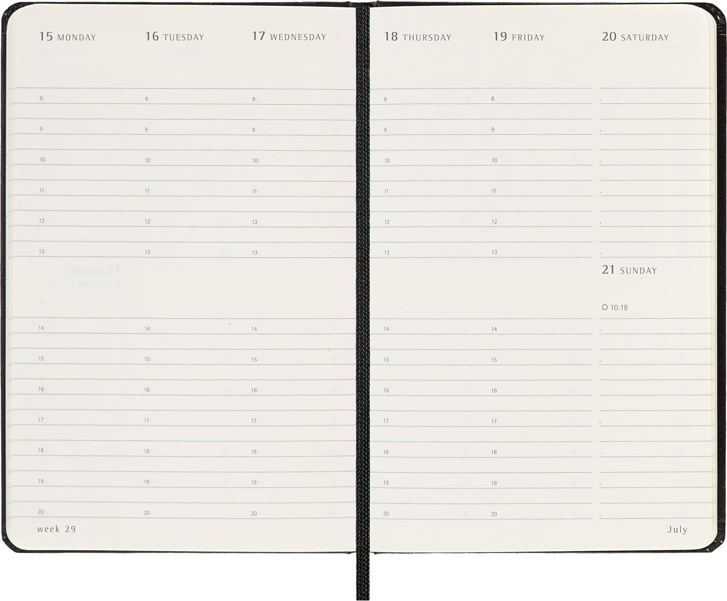 Moleskine Vertical Weekly Agenda 12 Months 2024, Agenda 2024, Size Pocket 9x14, Hard Cover and Elastic Closure, Colour Black Vertical Weekly Hard Cover - Pocket Black