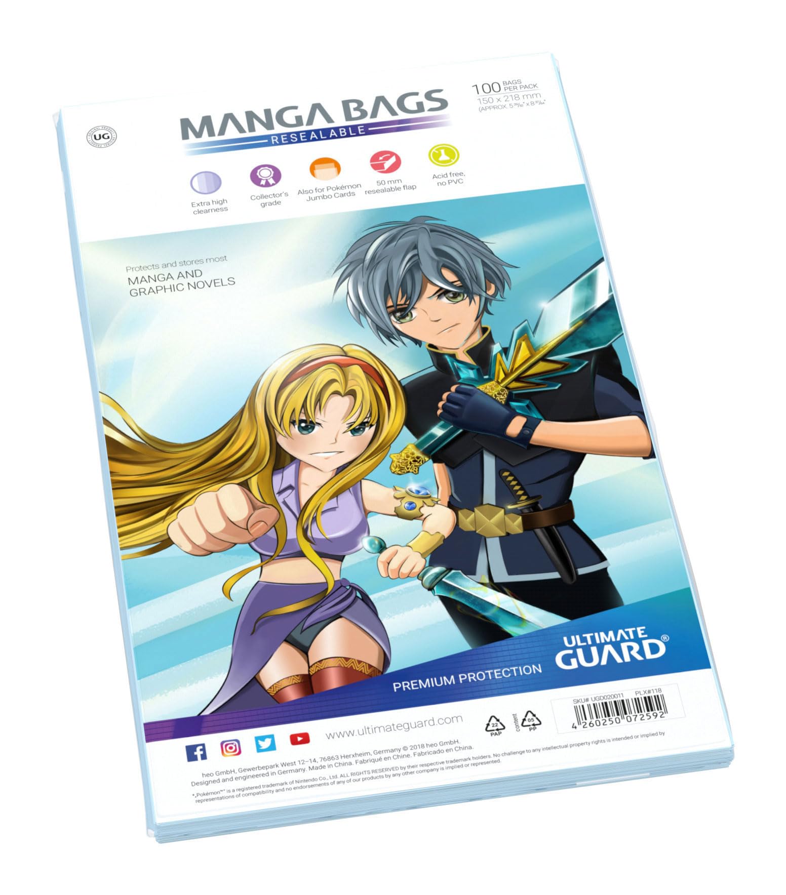 Manga Bags Resealable (Pack of 100