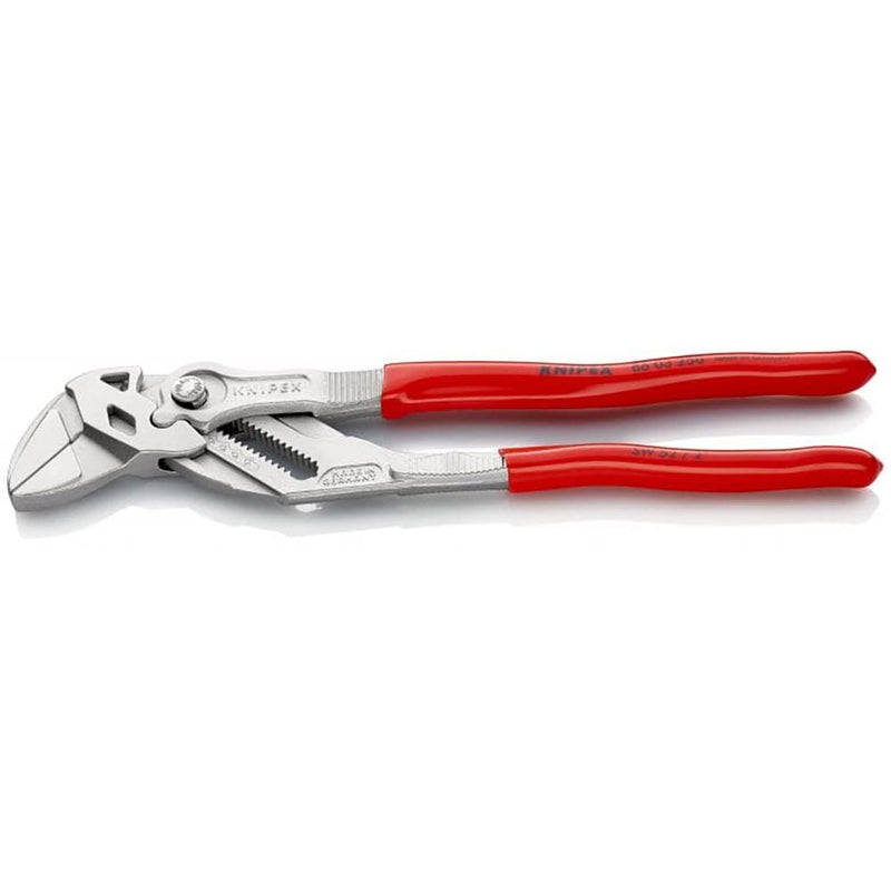KNIPEX Zangenschlüssel, verchromt, 250 mm, greift stufenlos bis 52 mm, Feinverstellung per Knopfdruck, Schraubenschlüssel, Armaturenzange, 86 03 250