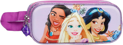 Disney Princess Fairytale-3D Double Pencil Case, Mauve, 22 x 9.5 cm