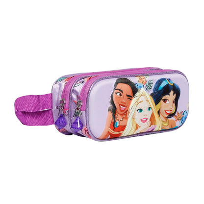 Disney Princess Fairytale-3D Double Pencil Case, Mauve, 22 x 9.5 cm